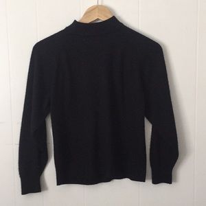 vintage mock neck back zip sweater